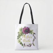 Tote Bag Purple Peony Wreath Mère de la mariée ID456 (Devant)