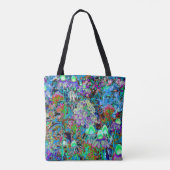 Tote Bag Purple psychédélique et fleurs de jardin vert citr (Dos)