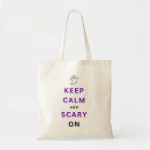 Tote Bag Purple Restez calme et effrayant sur Halloween Gho (Devant)
