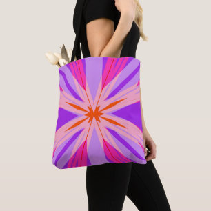 Tote Bag Purple Rose Orange Starburst Star Festive Cadeau A