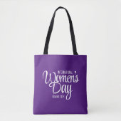 Tote Bag Purple Script Journée internationale de la femme 8 (Devant)