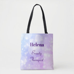 Tote Bag Purple Sparkly Personnalisé Thérapiste De Beauté