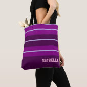 Tote Bag Purple Stripes  (De près)