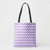 Tote Bag Purple Zigzag, Purple Chevron, Motif géométrique (Devant)