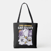 Tote Bag Purr-anormal Cat-tivity - Halloween Cat Design (Dos)