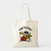 Tote Bag Purr-cussionniste Funny Drummer Cat Pun (Devant)
