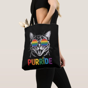 Tote Bag Purride Cat Gay Lesbian Rainbow LGBTQ Ally Pride