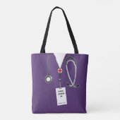 Tote Bag Purse infirmière violet (Dos)