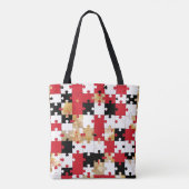 Tote Bag Puzzle Red Black Gold Pattern (Dos)