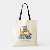 Tote Bag Pyramide de chats - Groupe de chats, Couleur de da (Dos)