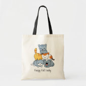 Tote Bag Pyramide de chats - Groupe de chats, Couleur de da (Devant)