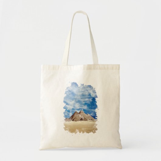 Tote Bag Pyramide de Gizeh Egypte aquarelle Art (Devant)