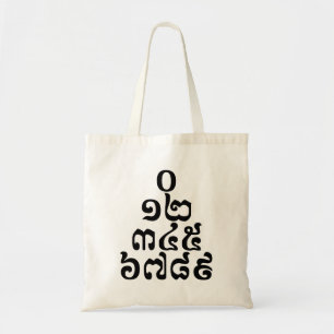 Tote Bag Pyramide des nombres cambodgiens - 0 12 345 6789 K