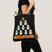 Tote Bag Pyramide des sapins de Noël faite de bonhommes de  (De près)