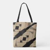 Tote Bag Pyramides à travers le jaune sur le noir (Dos)