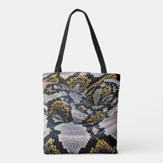 Tote Bag Python noir, jaune et gris (Dos)