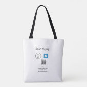 Tote Bag Q R code venmo scanner pour payer ajouter le logo  (Dos)