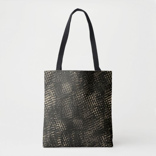 Tote Bag Quadrillé avec des rayures croisées ou brun foncé (Devant)