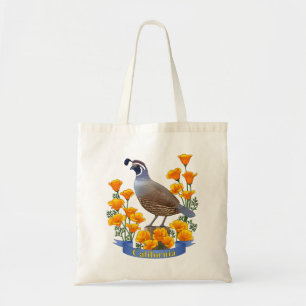 Tote Bag Quail d'oiseaux de l'État de Californie et coqueli