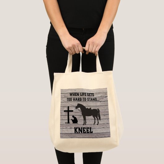 Tote Bag Quand la vie devient dure, Kneel (Devant (produit))