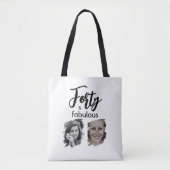Tote Bag Quarante et fabuleux 2 Photo 40e anniversaire (Devant)