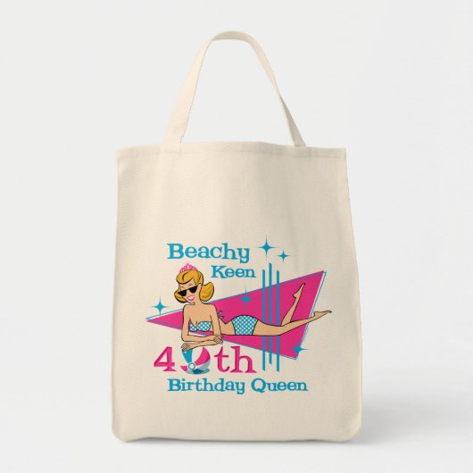 Tote Bag Quarantième anniversaire désireux pour la plage (Devant)