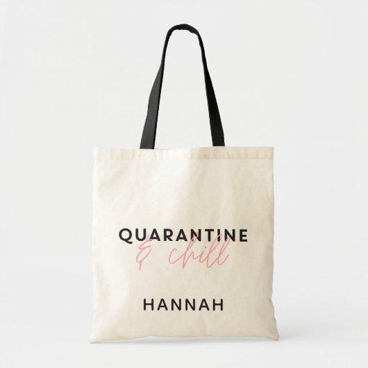 Tote Bag Quarantine et refroidissement moderne typographie (Devant)