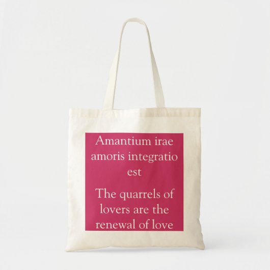 Tote Bag Quarres des amoureux - Citation de Terence (Devant)