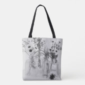 Tote Bag Quatre Bouteilles Et Fleurs Blanches (Dos)