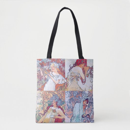 Tote Bag Quatre Saisons, Mucha (Devant)