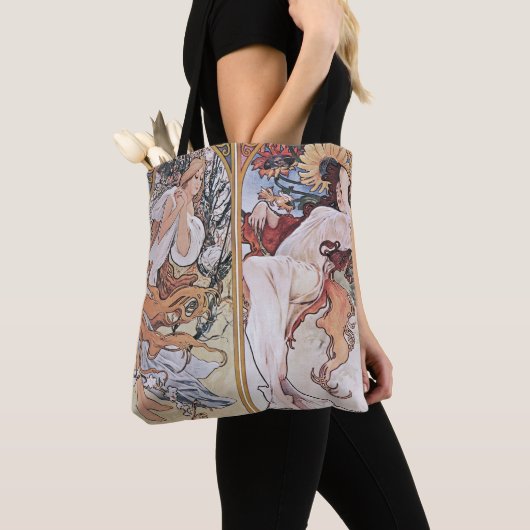 Tote Bag Quatre Saisons, Mucha (De près)