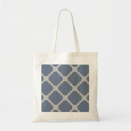 Tote Bag Quatrefoil gris bleu (Devant)