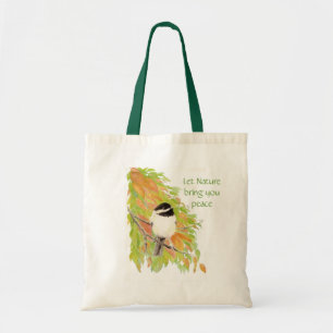 Tote Bag Que la nature apporte la paix, citation, poulet d'