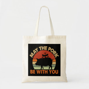 Tote Bag Que le porc soit avec vous Jambon Bacon Swine Funn