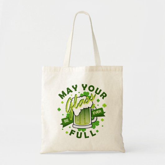 Tote Bag Que votre verre soit vert complet Bière St. Patric (Devant)