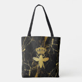 Tote Bag QUEEN BEE Marbre noir et or FOURRE-TOUT (Dos)