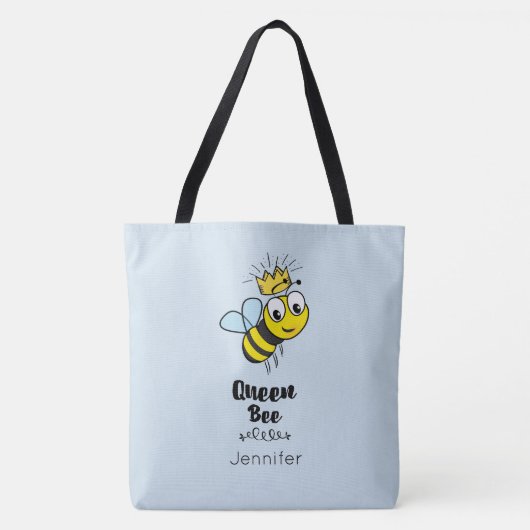 Tote Bag Queen Bee mignonne Bumble Bee avec couronne Person (Devant)