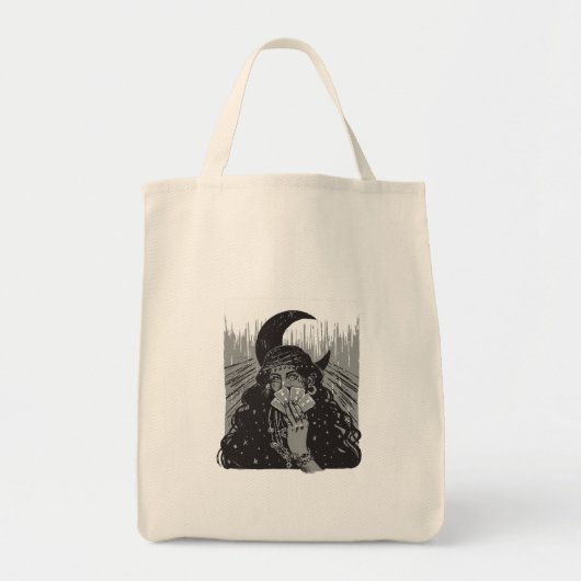 Tote Bag queen card art design moon (Devant)