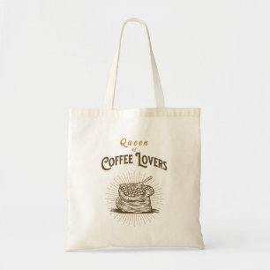 Tote Bag Queen of Coffee Lovers Retro Sack of Coffee Beans