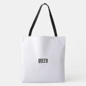 Tote Bag Queen Text Imprimé Grand Épaule Shopping (Devant)