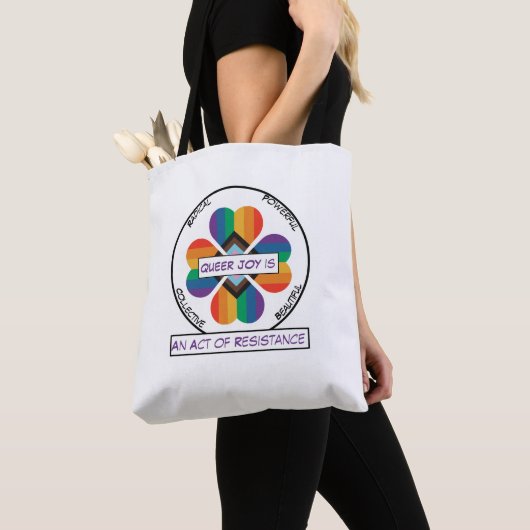 Tote Bag Queer Joy est la résistance (De près)