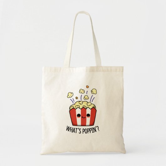 Tote Bag Quel est Poppin Funny Popcorn Pun (Devant)