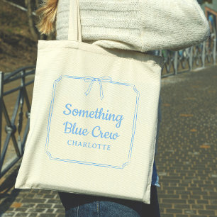 Tote Bag Quelque chose Blue Crew Elegant Bow Nom personnali