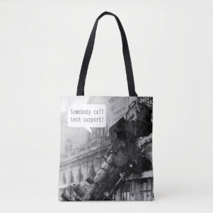 Tote Bag Quelqu'un appelle l'épave du train de soutien tech