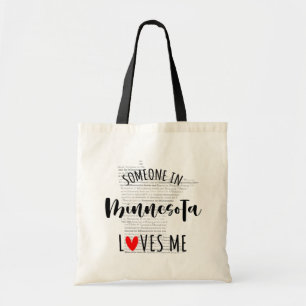 Tote Bag Quelqu'Un Au Minnesota M'Aime Votre Nom Personnali