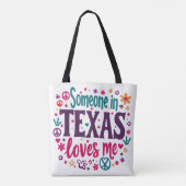 Tote Bag Quelqu'un au Texas M'aime - Rétro Texas Hippie Art (Dos)