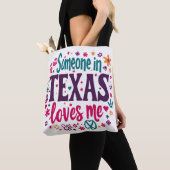 Tote Bag Quelqu'un au Texas M'aime - Rétro Texas Hippie Art (De près)