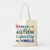 Tote Bag Quelqu'un avec AUTISM éclaire mon monde (Dos)