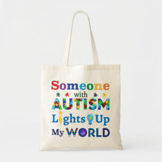 Tote Bag Quelqu'un avec AUTISM éclaire mon monde