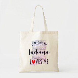Tote Bag Quelqu'Un Dans L'Indiana M'Aime Votre Nom Personna